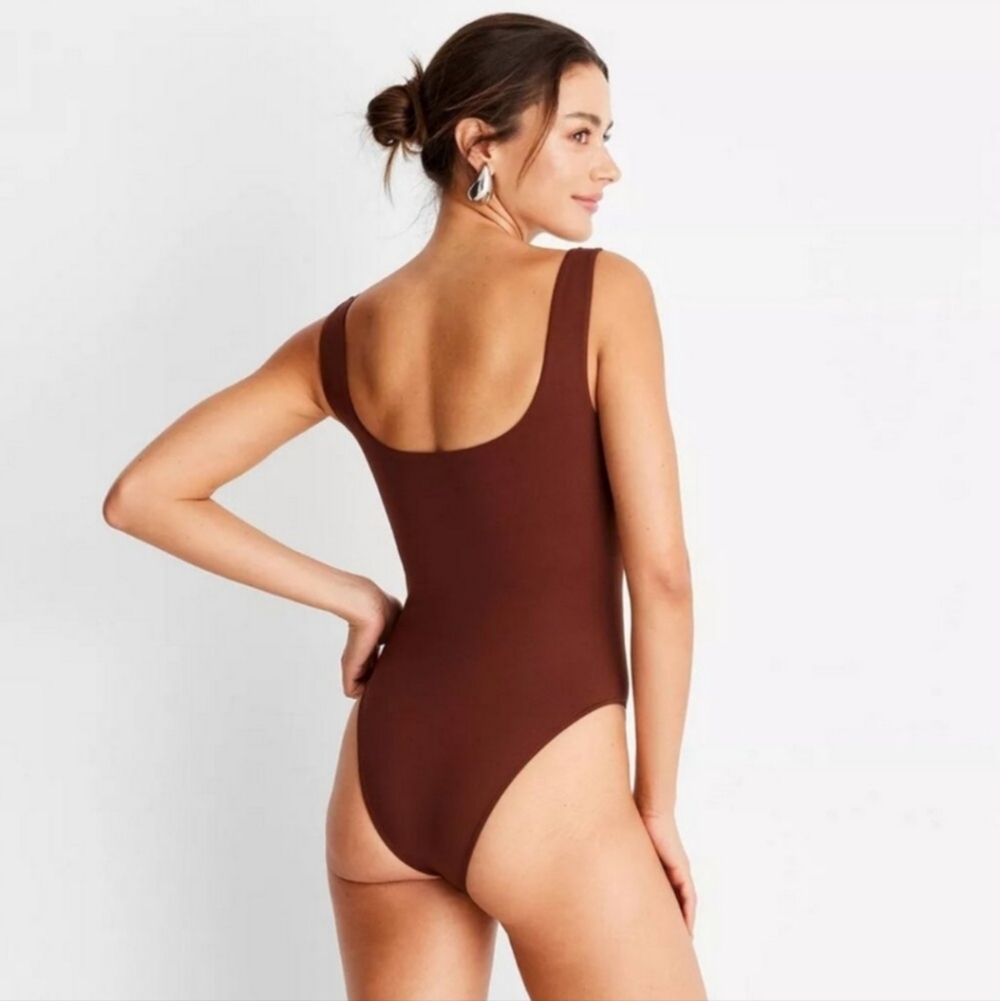Women's Seamless Tank Bodysuit - A New Day Brown 4X
